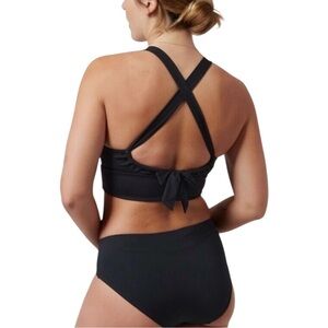 Athleta Hampton XL Black Bikini Bottom 798477 & Plunge Bikini Top Medium 530868‎